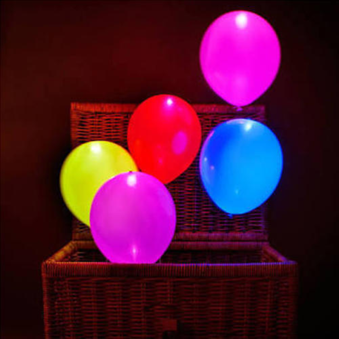 LIGHT UP BALLOONS 5PCS MIX COLOUR